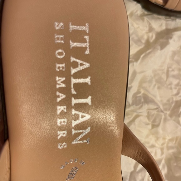 Italian Shoemakers wedge slides in tan leather with cute flowers! Size 7 - Picture 7 of 9